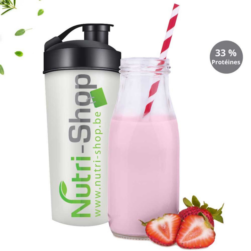 Substitut de repas Milk-Shake Fraise Sans gluten pour régime