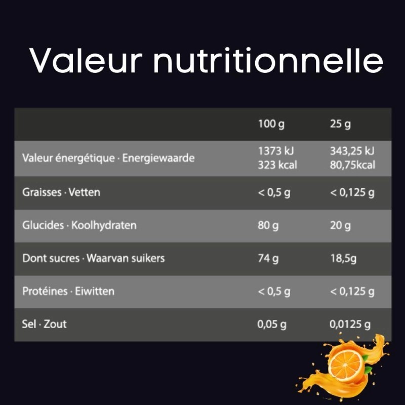 Pâtes de fruits énergétiques 10 x 25 gr Orange