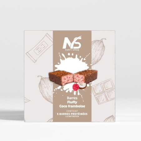Barres protéinées fluffy coco framboise