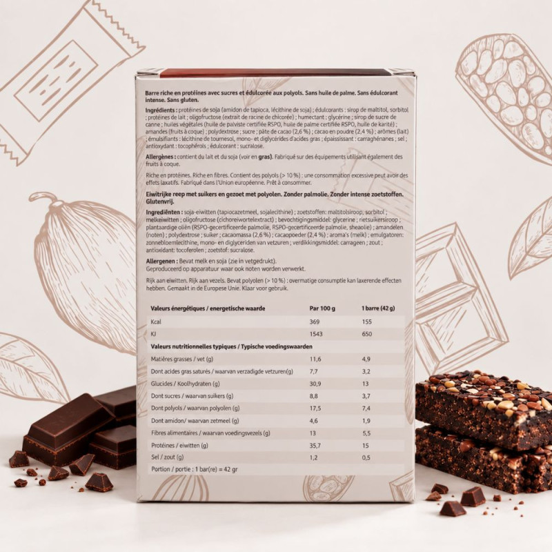 Barres protéinées double chocolat